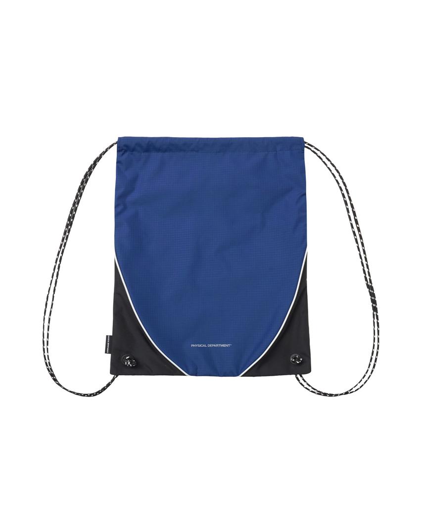Phyps Motorcycle Nylon Color Block Drawstring Bag Navy