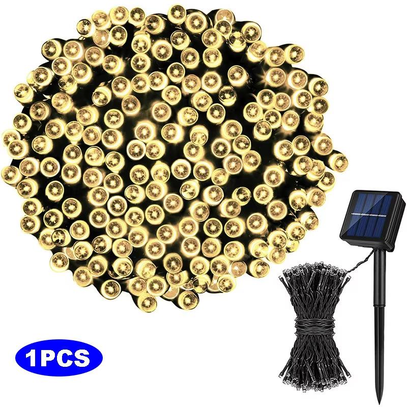 12M Led Solar 100 Led Christmas Lights Outdoor Waterproof For Party Fairy Garden Xmas Tree Decoration Solar Lights