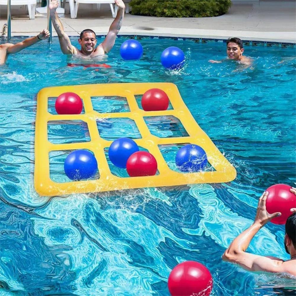 Portable Inflatable Pool Toy Set with Inflator Pump Inflatable Water Toss Game  Family Size