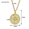 Trend Kabbalah Amulet Seven Archangel Seal Stainless Steel Furnace Real Gold Electroplated Pendant Necklace