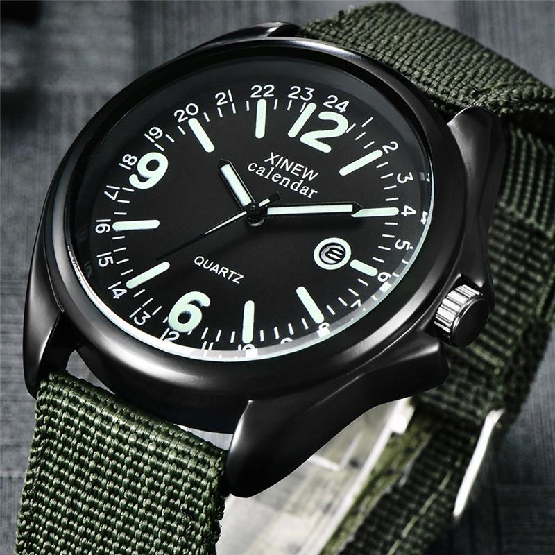 Men's Fashion Nylon Quartz Date Wristwatch 1814