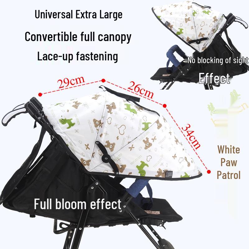 Universal Baby Stroller Sunshade Canopy with Pockets