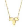 FANCIME Diamond Necklace for 18K Flower Pendant with Natural Lucky Perfect Gift for Gift Wrapping Included Women, Gold, Stone, Charm, Mother's Day,