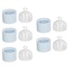 5pcs Beauty Egg Holder Dust Proof Transparent Cover Removable Hollow Rack Hanging Makeup Sponge Travel Case Blue