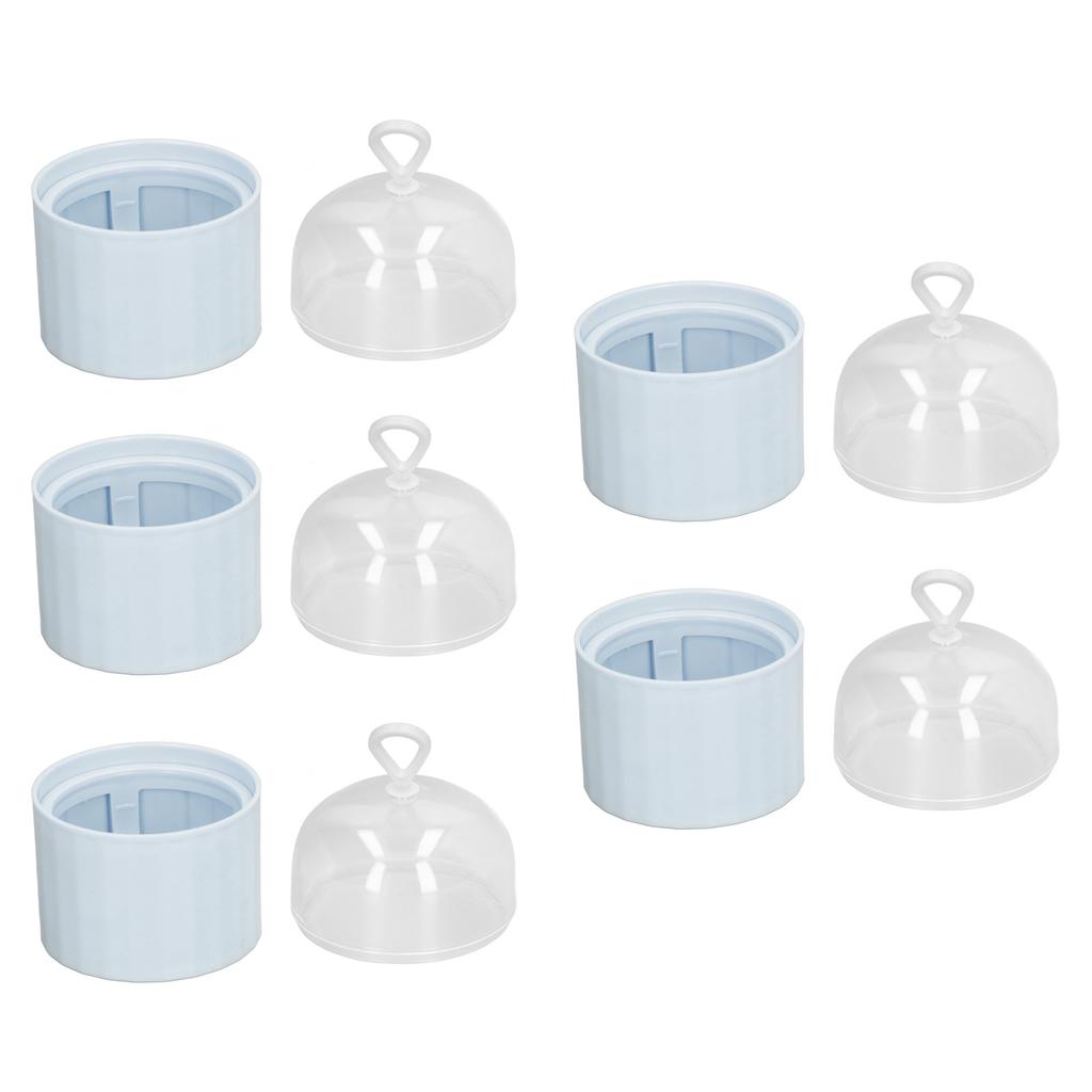 5pcs Beauty Egg Holder Dust Proof Transparent Cover Removable Hollow Rack Hanging Makeup Sponge Travel Case Blue