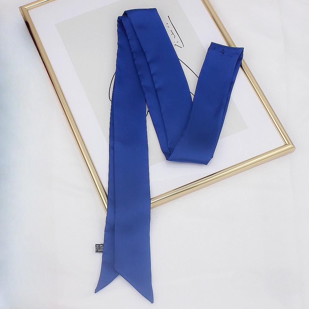Long Skinny Hair Scarf For Women Silk Satin Headband Cute Neckerchief Solid Colors  Fashion Bag Scarves For Ladies 2024