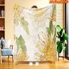 1pc 2D Flat Printing Spring And Summer New Arrival Chrysanthemum Pattern Digital Print Blanket, All-Season Use, Casual Throw, 100% Polyester Fiber Sof