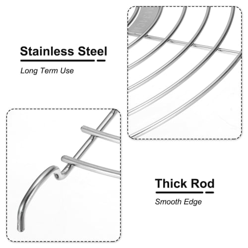 uxcell Semi-Circular Oil Drainer, Stainless Steel Tempura Strainer, for Home Baking, Cooking, Grilling, and Deep Frying, Silver, 24.5cm Long