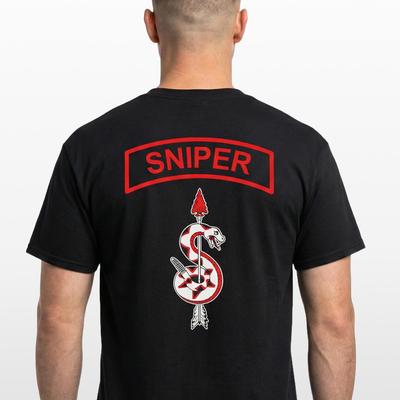 US Army Sniper Tab Cotton T-Shirt, Tab and Logo