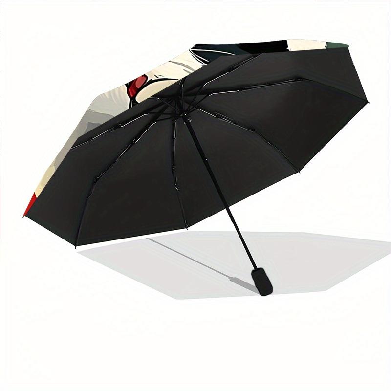 1pc Christmas Cat Automatic Open/Close Umbrella - Compact Travel Umbrella, 8-Rib Heavy-Duty Construction, Ideal Gift, Outdoor Accessory, Sty