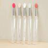 1 Pcs Portable Silicone Lip Brush With Cover Soft Lipstick Brush Washable Without Staining Transparent Handle Lip Makeup Brush