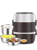 3 Schichten 2L 110V 200W Elektrische Lunchbox Tragbar Elektrisch Heizend Bento Lunchbox Reiskocher Edelstahl+ PP