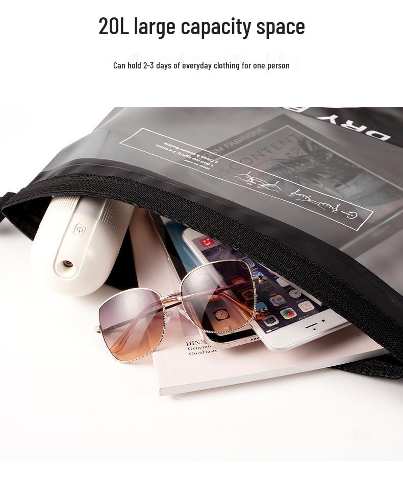 PVC Waterproof Backpack with Net Pocket - Single/Double Shoulder Options for Rafting
