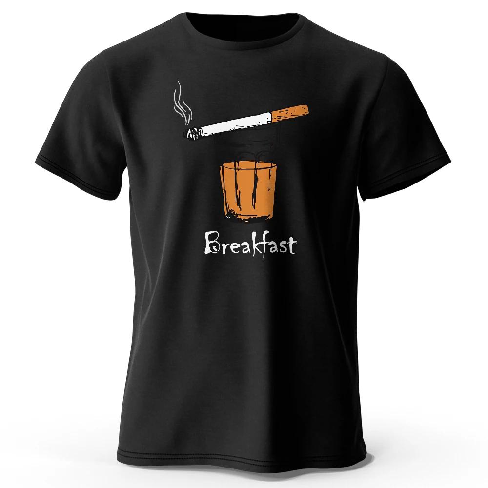 Joke The Breakfast Printed Unisexs TShirt 100 Cotton Oversized Funny Graphic Tees for Unisex Summer Tops