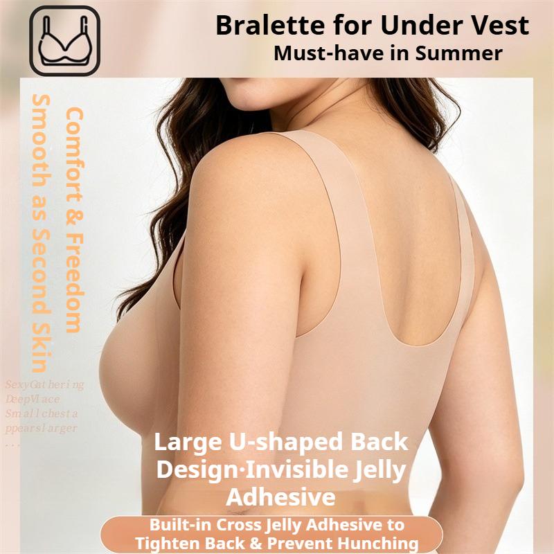 Plus Size Bra Summer Seamless Vest Flattering for Large Busts Push-up Style Thin and Sporty Plus Size Women's Bra