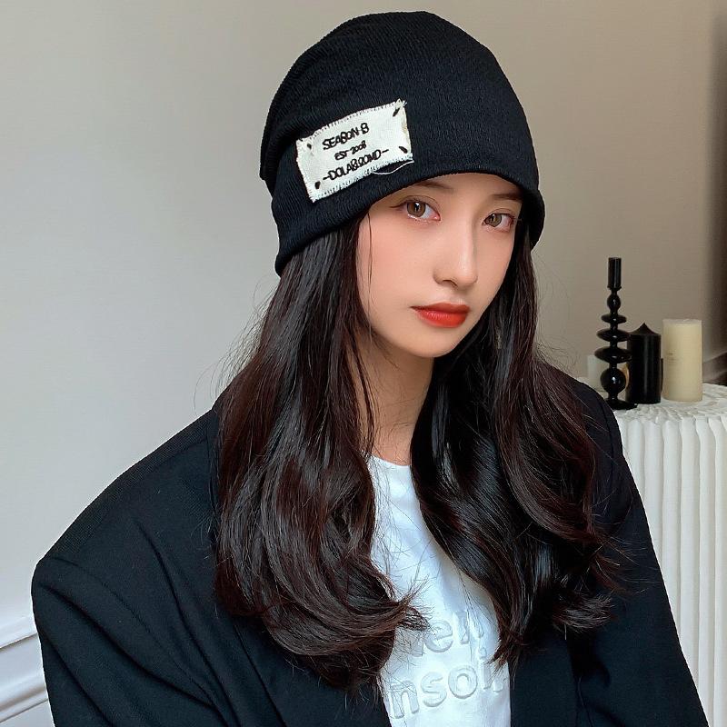 

Dui Dui Hat Women s Winter New Ins Japanese Style Versatile Thin Spring and Autumn Trendy Cool Baotou Cold Hat Woolen Knitted Hat One Size