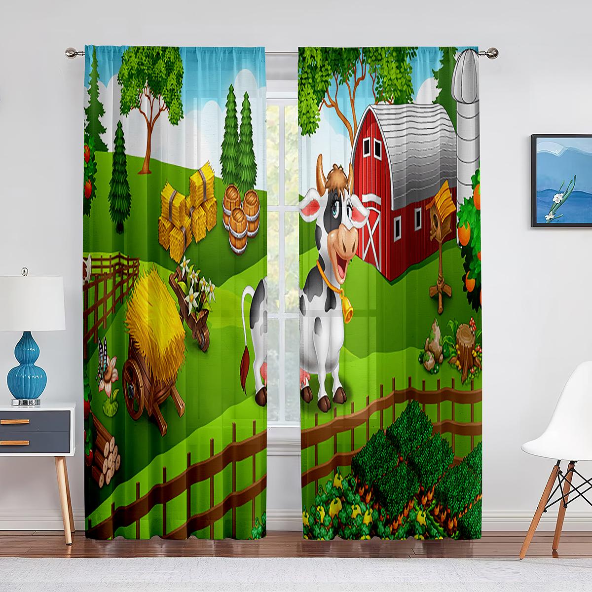 Загородная ферма-сарай с петухом и восходящим солнцем — фото 12