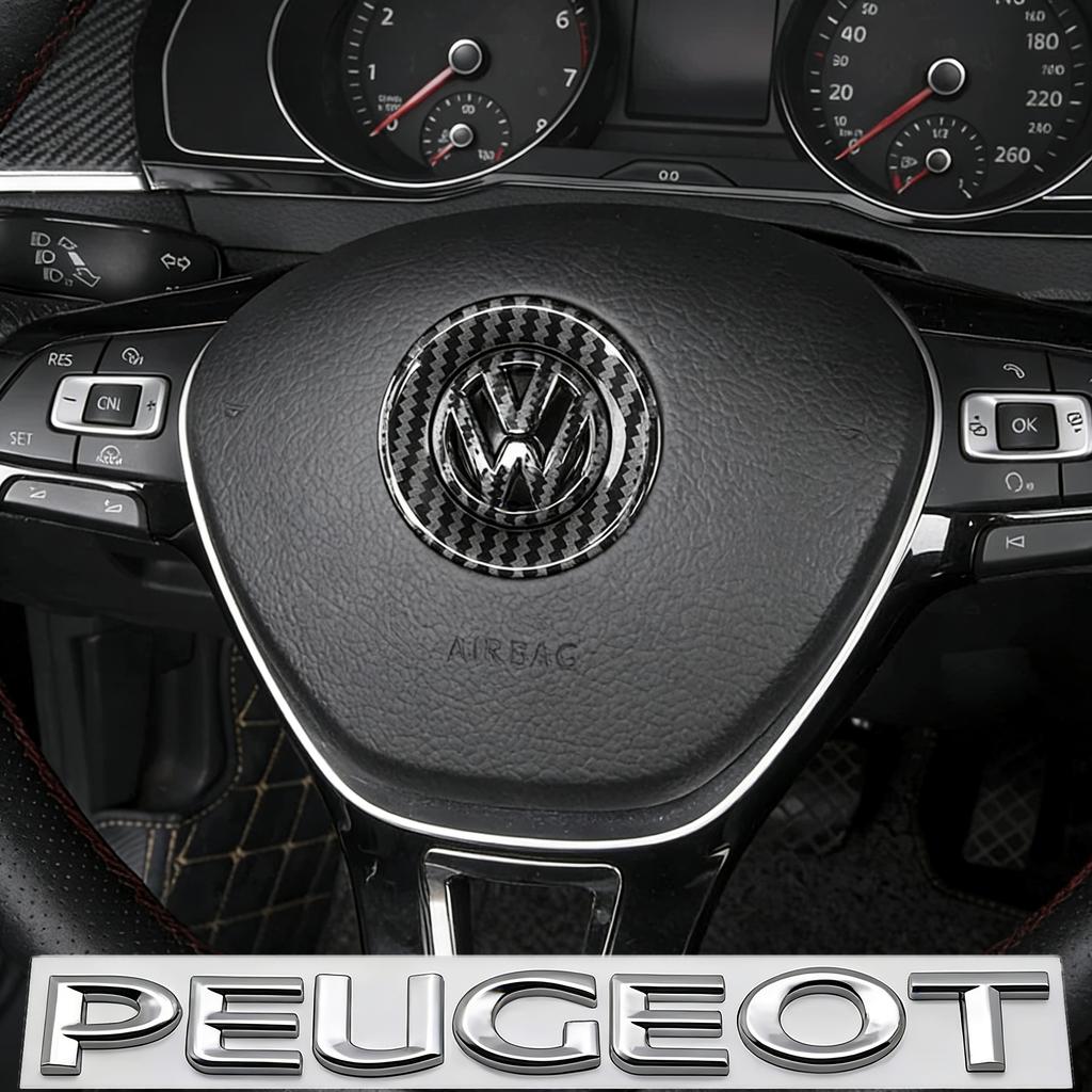 W126ABS Carbon Fiber Pattern Car Steering Wheel Sticker For Volkswagen GTI Passat B6 MK6 7 Golf 4 5 Polo Caddy Tiguan CC / Valve Cap