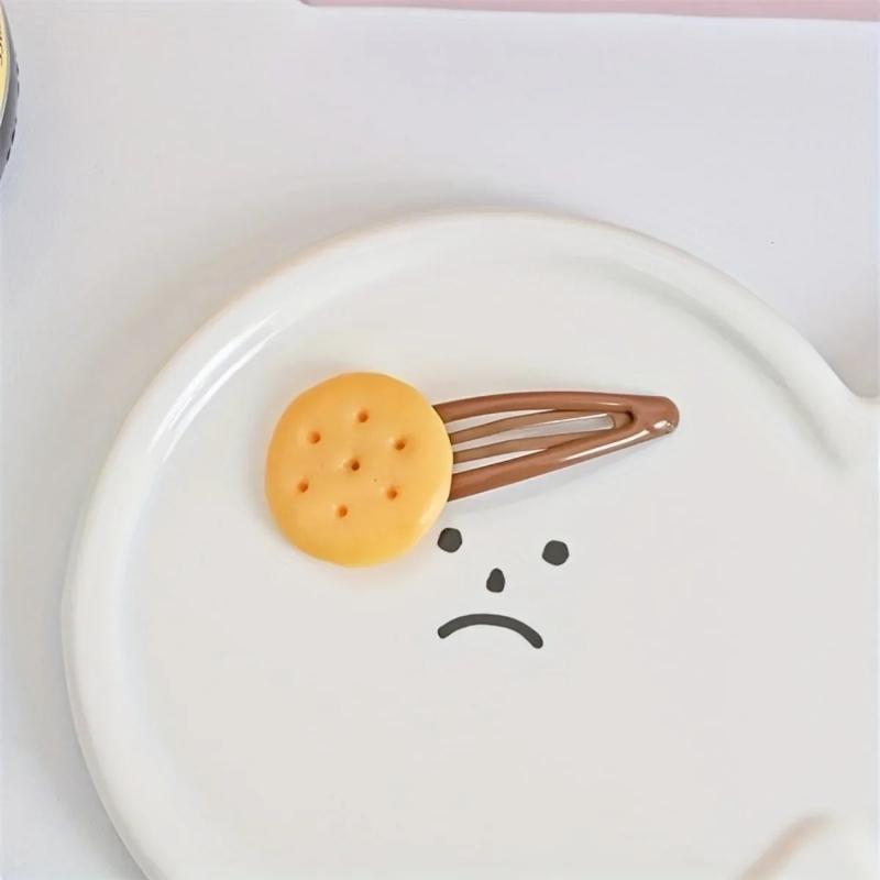 8pcs/Set Simulated Cookie BB Clip, Heart-shaped Star Hair Clip, Cute Student Headwear, Sweet Girl Bangs, Broken Hair Clip