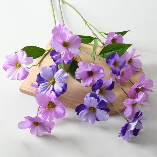 Artificial Butterfly Orchid Flower 6 Heads Blooms Faux Silk Flower Branch with Stem for Wedding Home Office Party Hotel Decoration