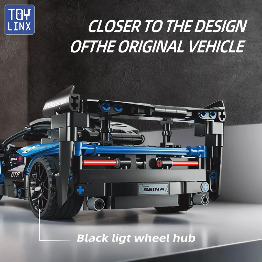 TOYLINX  New 523PCS Sports Car Building Blocks Set 1:18 Scale Racing Car Model Kits for Kids Adult Racing Vehicle Toys Gifts