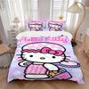 3pcs Bath Hello Kitty Print Cover Set Ultra Soft, Breathable, and Comfortable Bedding with Stylish Design for Bedroom and Guest Room Decor 1 Cove
