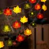 Halloween Thanksgiving LED String Lights: Pumpkins & Maple Leaves