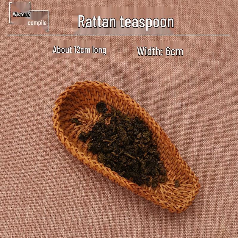 Vietnam Rattan Pen Holder Tea Set: Bamboo Tea Clip, Spoon, Needle, Pu'er Tea Accessories Storage.