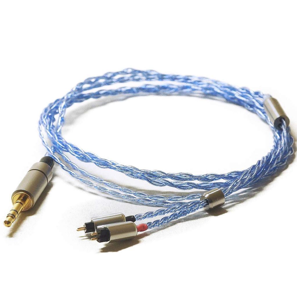 Bispa Ryou Replacement Earphone Cable, 7N UPCCOF + UCOFS, CIEM 2-Pin to 3.5mm Stereo Plug, High-End Audio Upgrade Cable