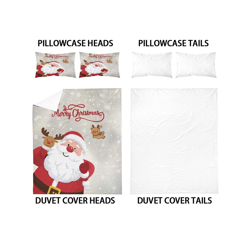3pc Christmas Music Guitar Print Red Chipless Bedding Set Soft and Comfortable Bedroom Dormitory Multiple Sizes Machine Washable