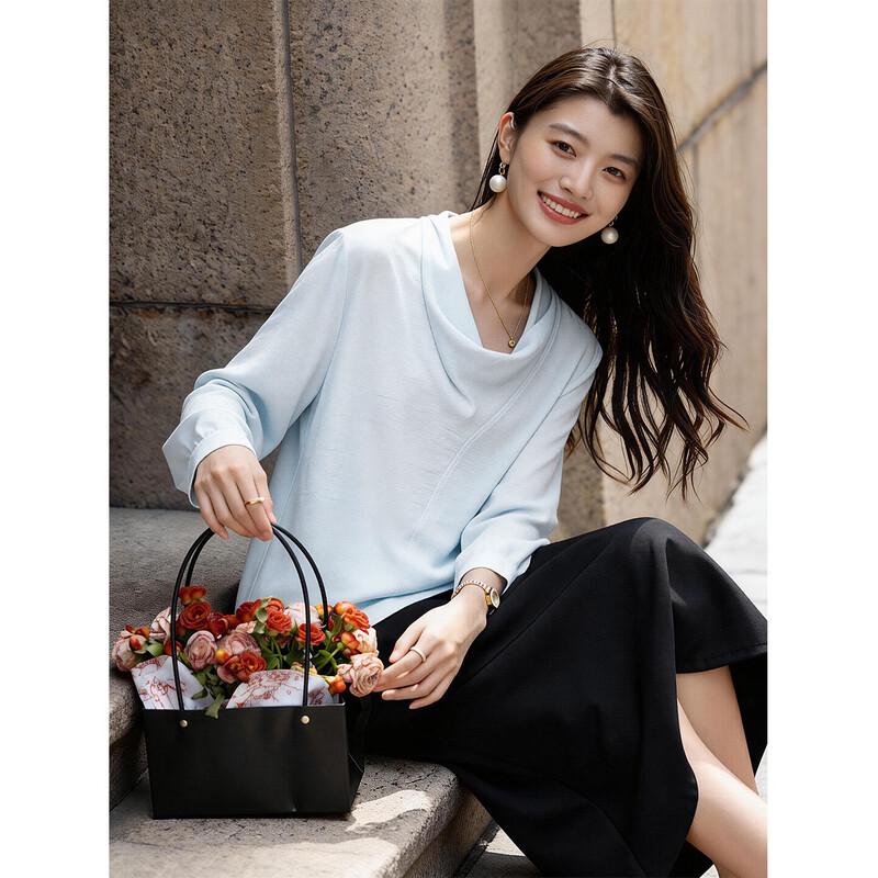 Demana Champs-Élysées French Draped Neck Blouse XL