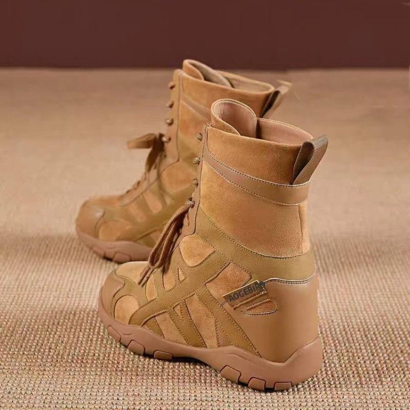 Thick-soled inner height increase cm Martin boots women's autumn new small retro racing shoes western boots