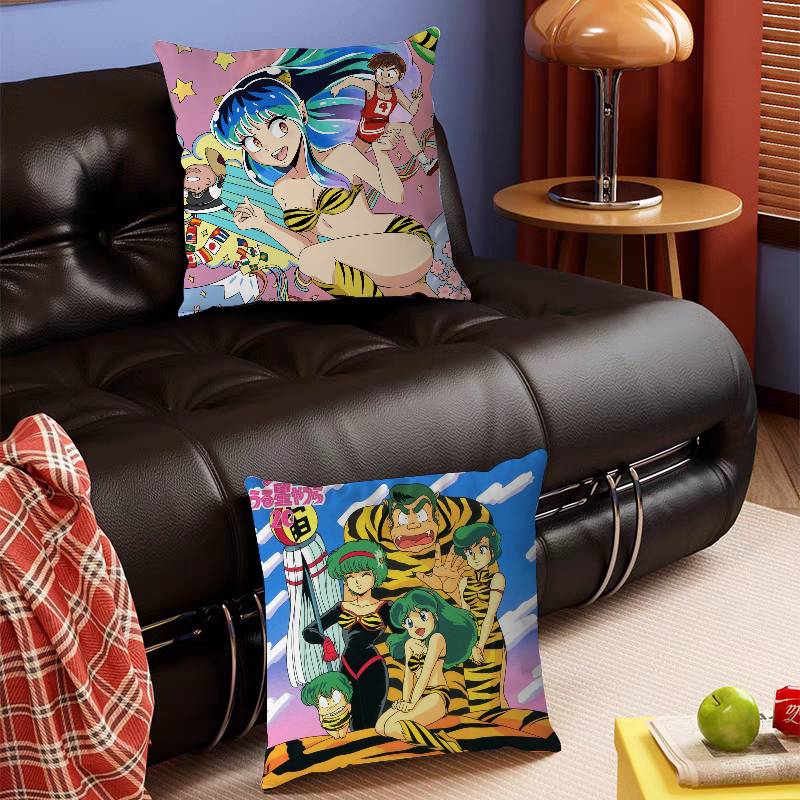 Cartoon U-Urusei Y-yatsura Kissenbezug Abnehmbarer Waschbarer Kissenbezug – Ganzjährig Weiches Leinen