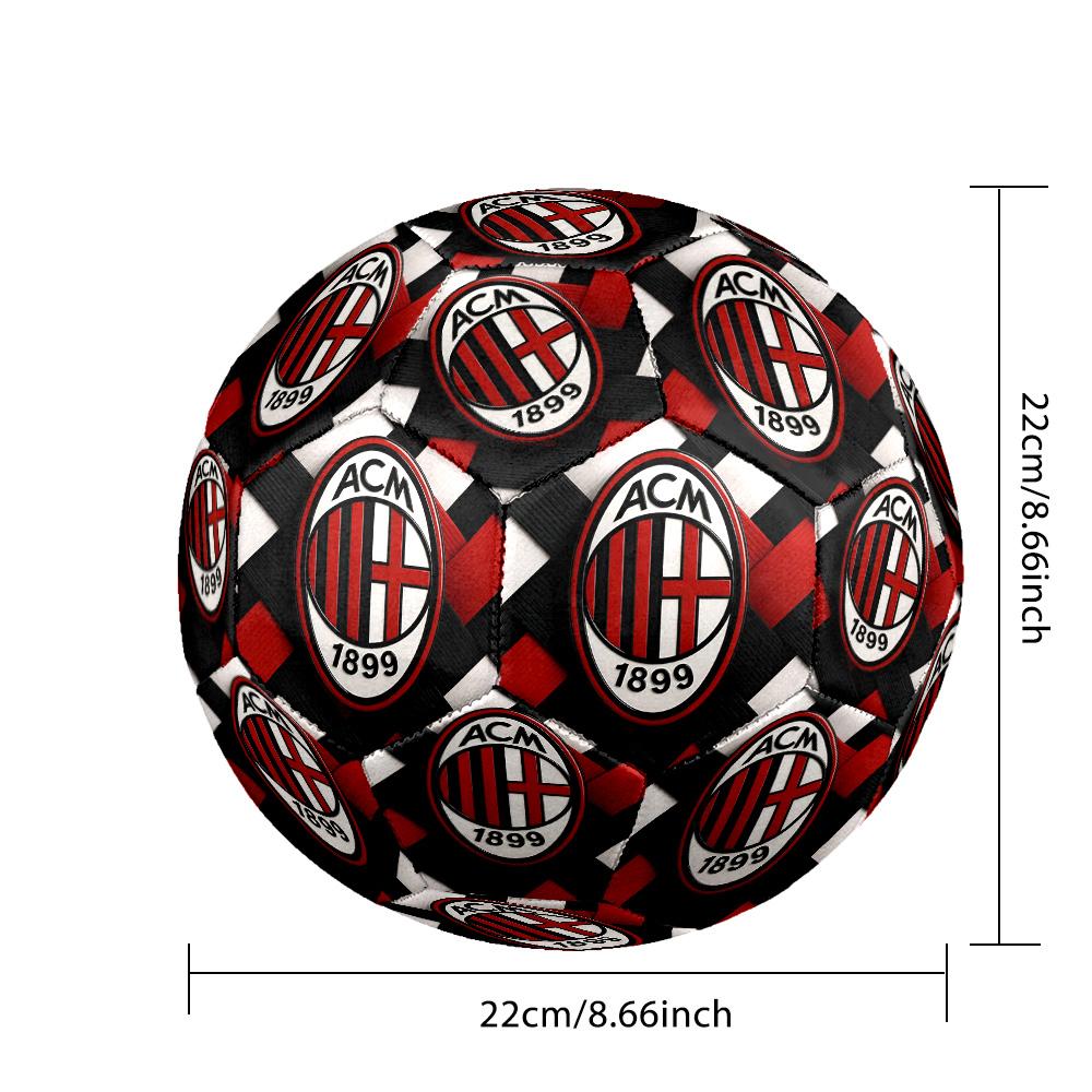 Pallone da Calcio da Partita Misura 5 Tema AC Milan Pallone da Calcio Professionale da Esterno Morbido al Tocco Pallone da Allenamento