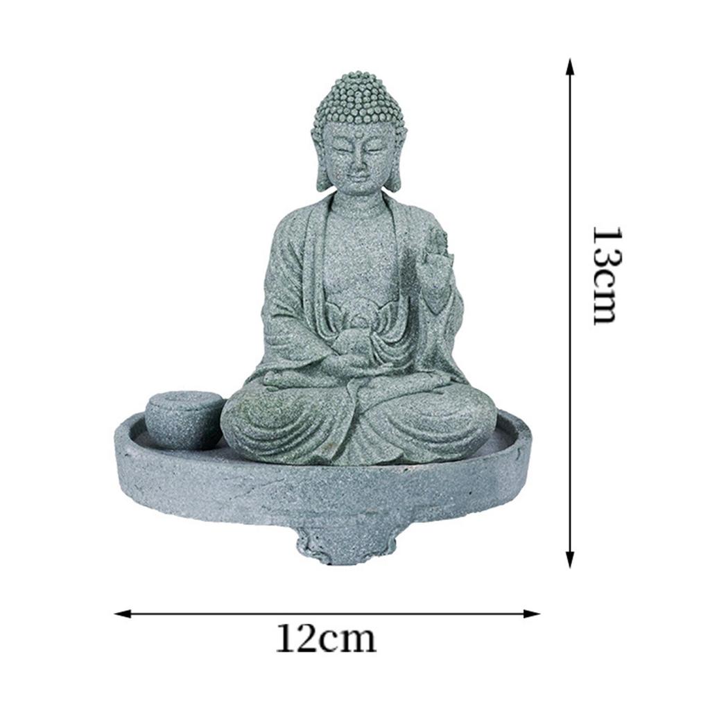 Buddha Incense Holder Figurine Zen Stand Craft Ornament for Shelf Tabletop Living