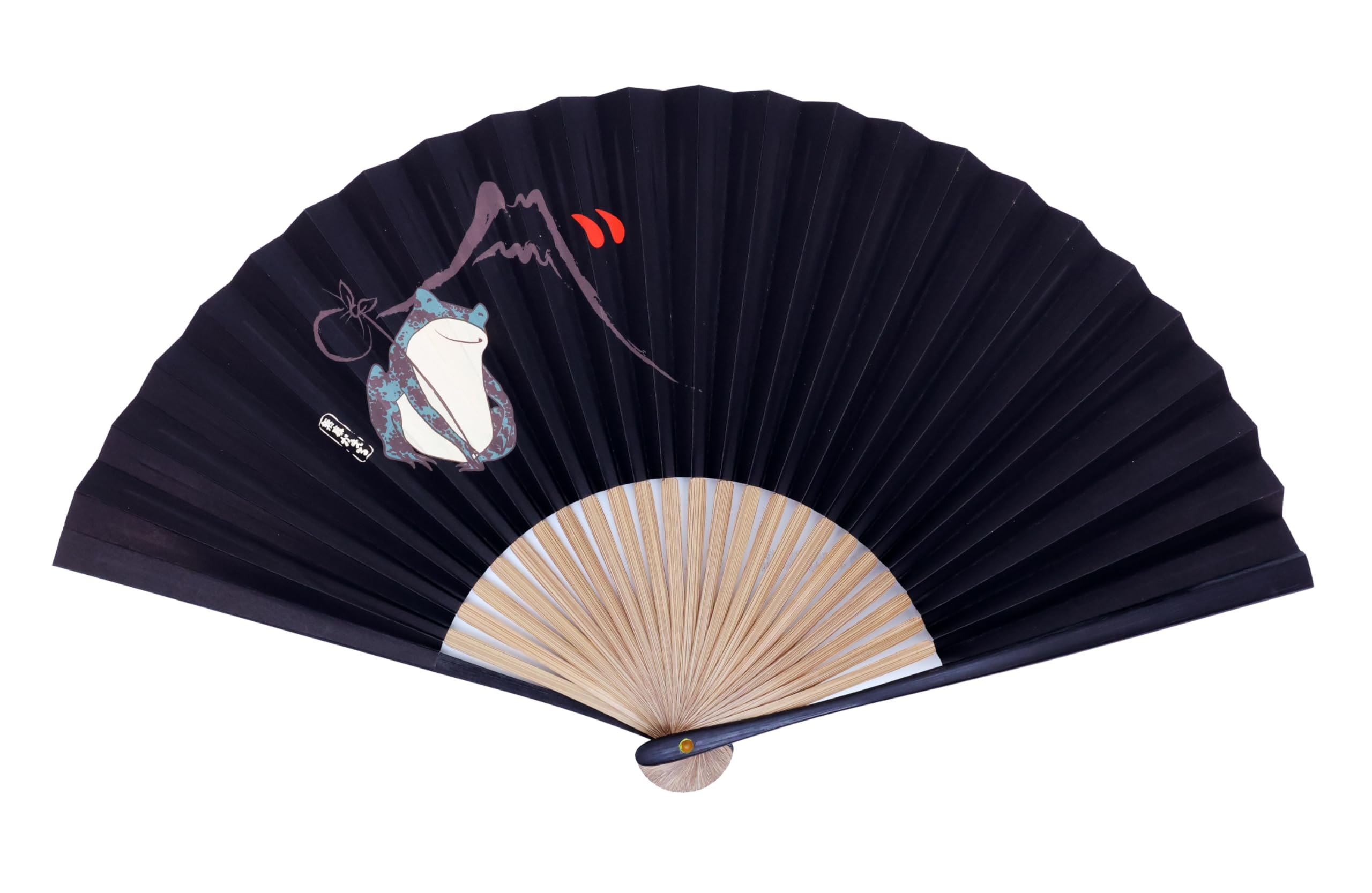 

[Osaka Choseido] Мужской бумажный веер, Стильный, Деловой, Японский стиль, Идеально подходит для фестивалей, В коробке (Безопасная лягушка)