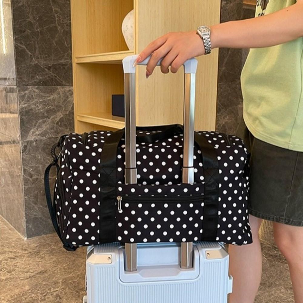Oxford Cloth Travel Duffle Large Capacity Travel Luggage Bag Polka Dot Travel Handbag  Short Travel