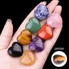 Ciondolo Cuore in Agata di Cristallo Naturale da 25 mm, Foro Grande da 3 mm Perforato Trasversalmente Charms di Pietra Preziosa per Gioielli Fai-da-Te