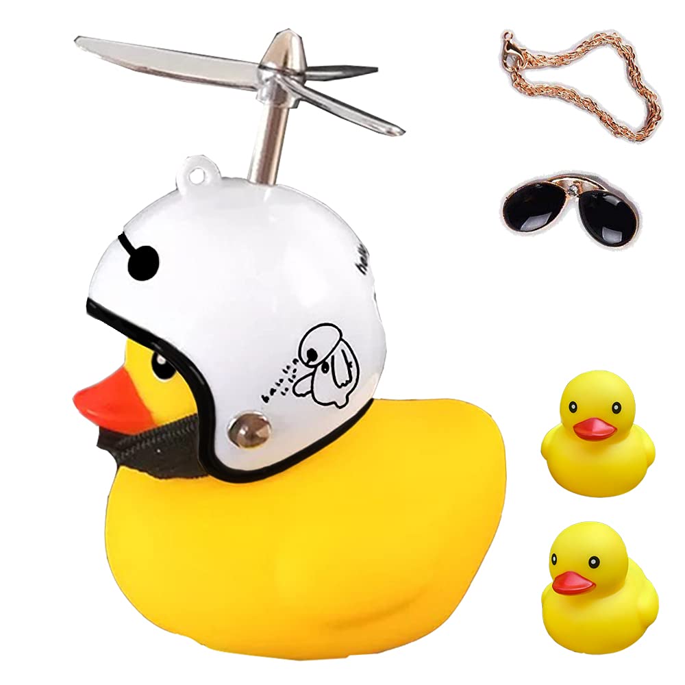 

Duck Bike Bike Cartoon Duck Shiny Duck Bike Handlebar Cute Small Yellow Duck Sound Warning Light for Kids and Headgear Duck Bell, Headlight, Headlamp,