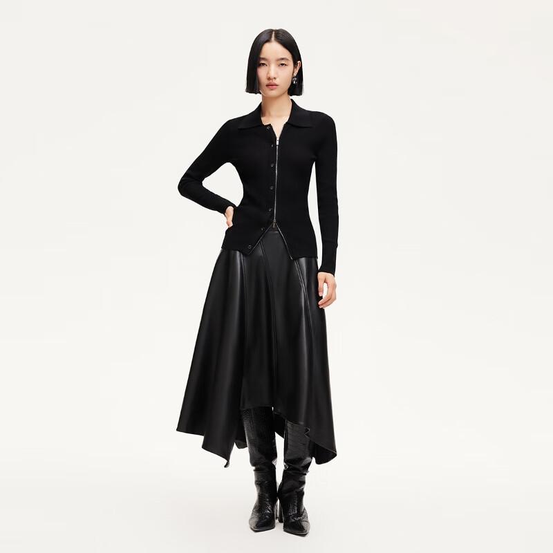 

VEROMODA Women s Double Placket Ribbed Knit Slim Fit Top S