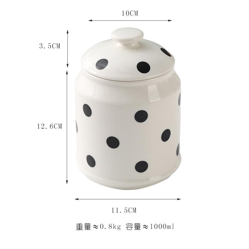 Lemon Patterned Ceramic Storage Jar Tea Caddy Large Storage Bottle Coffee Bean Can Snack Can Candy Jar Food Containers Organizer