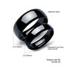 JeeMango Trendy Stainless Steel Couple Ring Classical Black Gun Plated Men Women Jewelry Minimalist Finger Rings OGJ479H