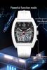SANDA Men's Waterproof Luminous Sports Watch - Countdown & Multifunctional Barrel-Shaped Electronic Watch with Large Dial