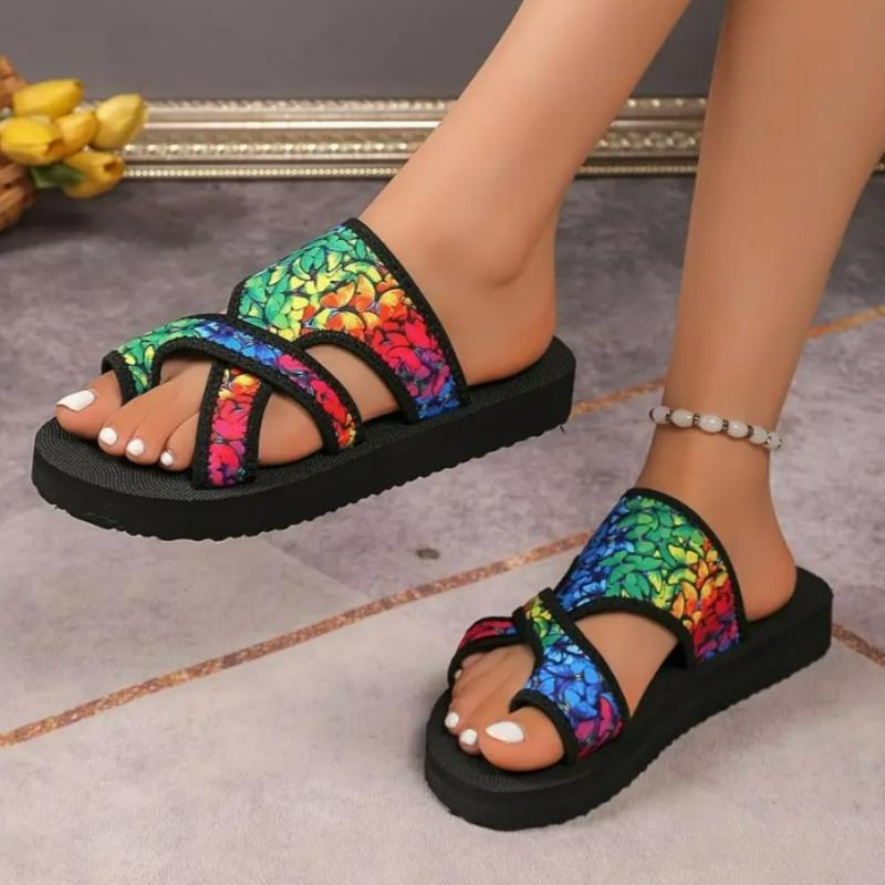 Summer Women Slippers Platform Sandals Fashion Open Toe Shoes Slip On Colorful Beach Shoe Ethnic Style Lightweight Slippers