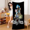Sally Face Game Bath Towel Microfiber Soft Water Absorbing Breathable For Girl Kids Decorative Cartoon Beach Towel