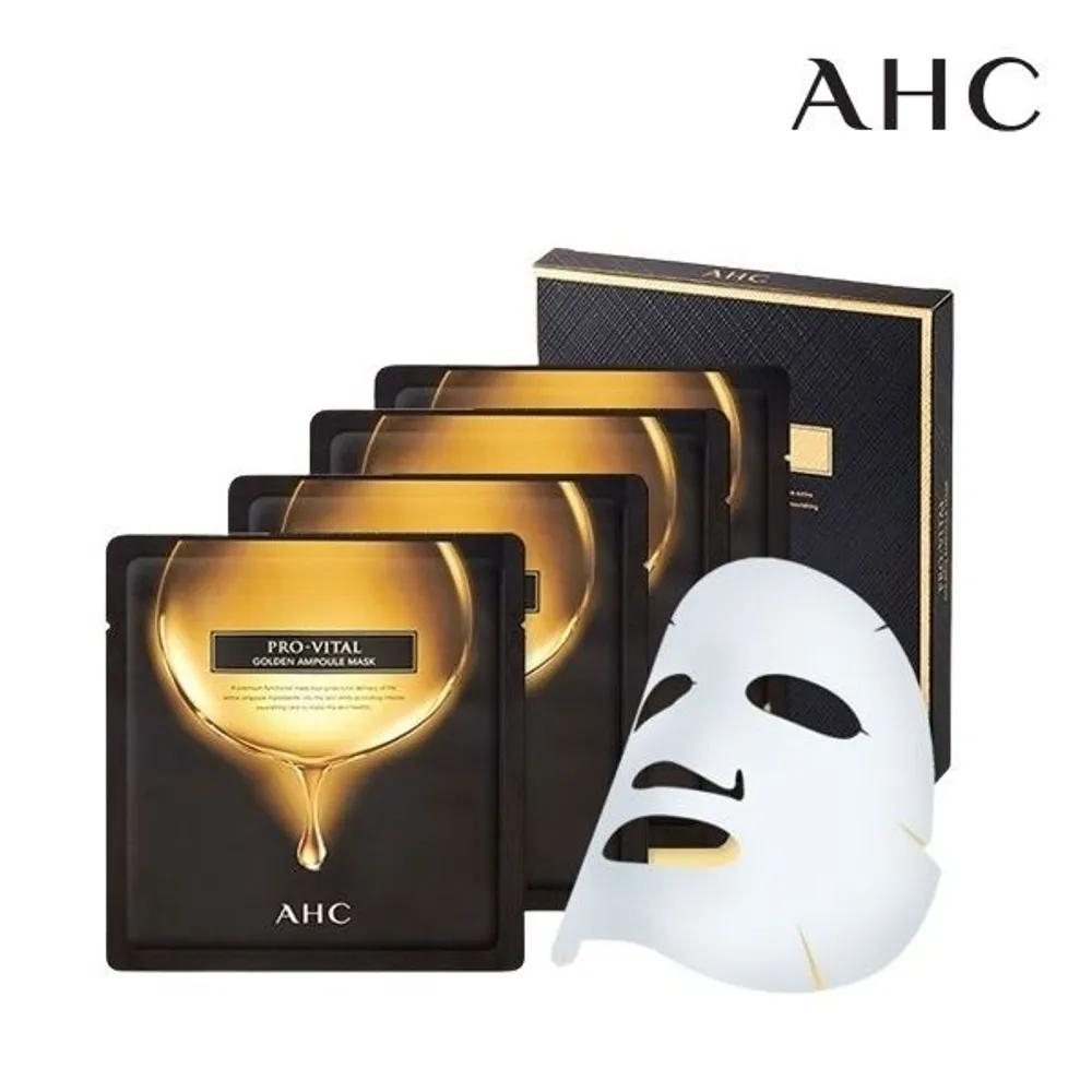 [AHC] Provital Golden Ampoule Mask Pack 25ml (4 Sheets) Select Quantity 2 packs of 25ml (4 sheets)
