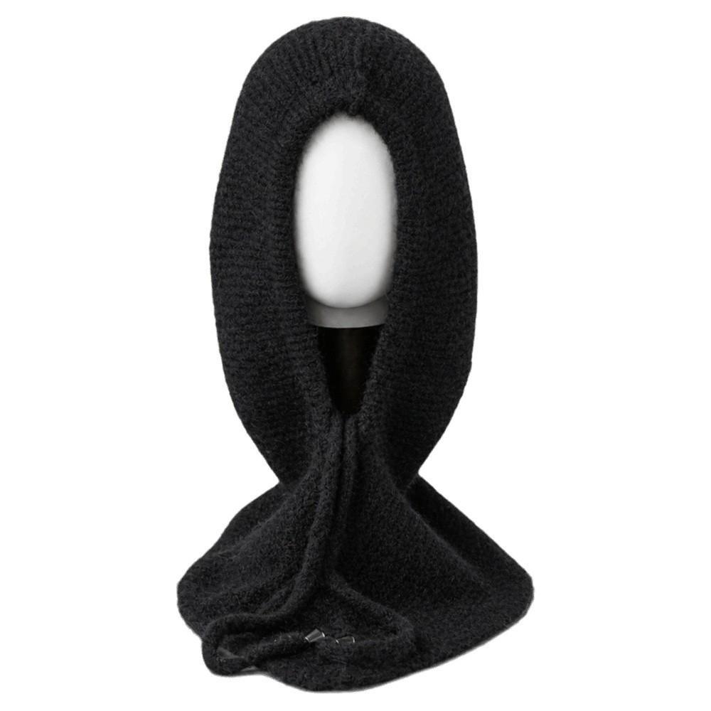 Thick Yarn Winter Balaclava Hat Ear Protection Integrated Scarf Cap Cute Knit Hood  Skiing Trip