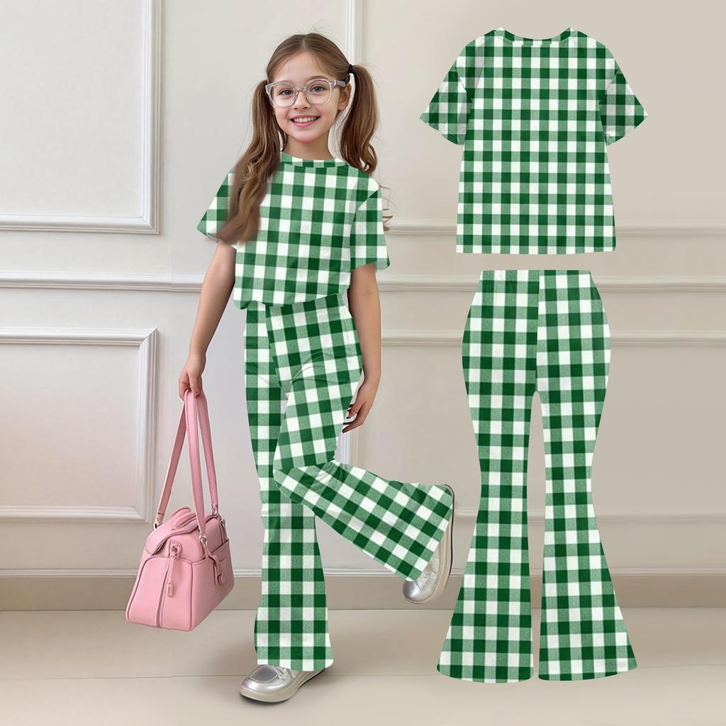 Children's Casual Short-sleeved Printed Short-sleeved Shirt And Pants Two-piece Set