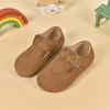 Girls' shoes, new spring and autumn models, Korean-style children's shallow suede shoes, breathable soft-soled slip-on Birkenstock shoes