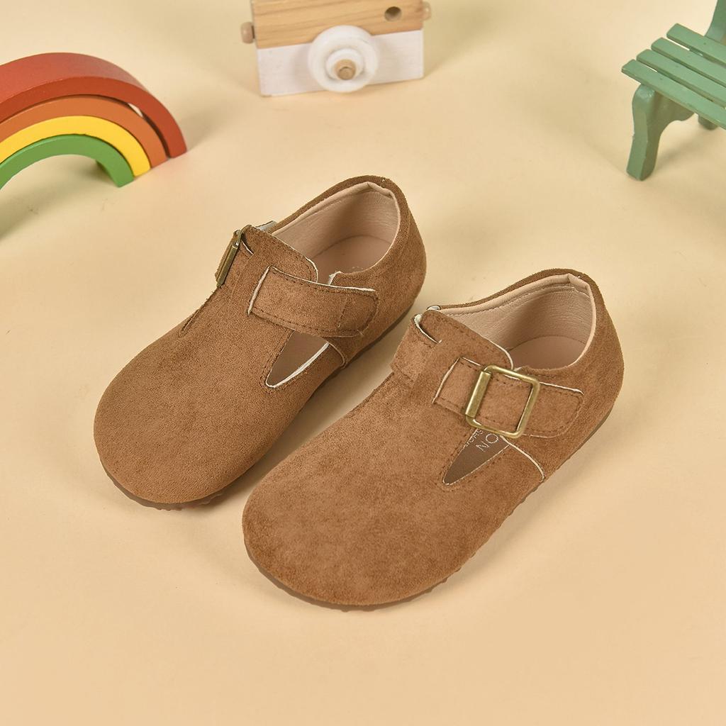 Girls' shoes, new spring and autumn models, Korean-style children's shallow suede shoes, breathable soft-soled slip-on Birkenstock shoes
